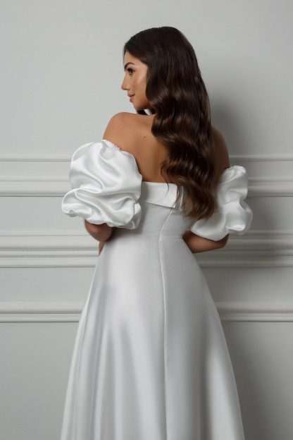 Satin Waist Wedding Dress - Image 5