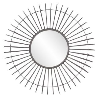 Antique Graphite Finish Sunburst Wall Mirror
