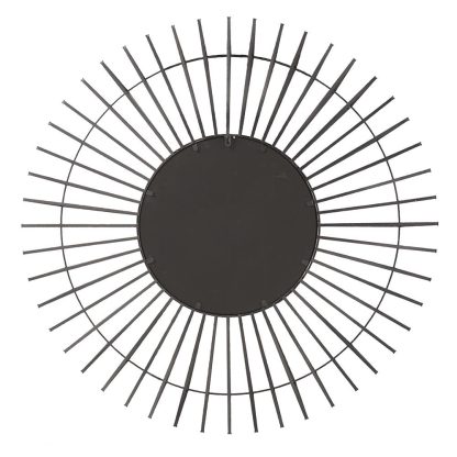 Antique Graphite Finish Sunburst Wall Mirror - Image 4