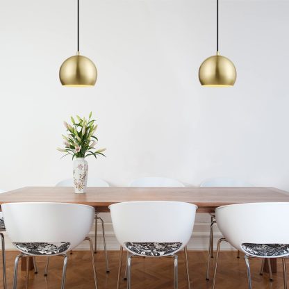 Matt brass single head chandelier - Image 4