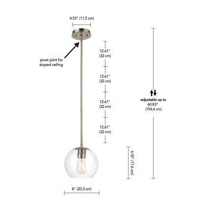 Single head chandelier brass clear glass lampshade - Image 8