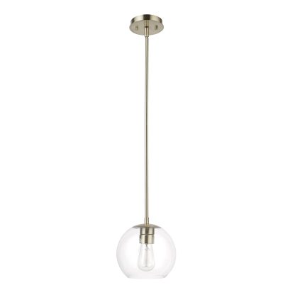 Single head chandelier brass clear glass lampshade
