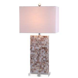 Shell and crystal LED table lamp