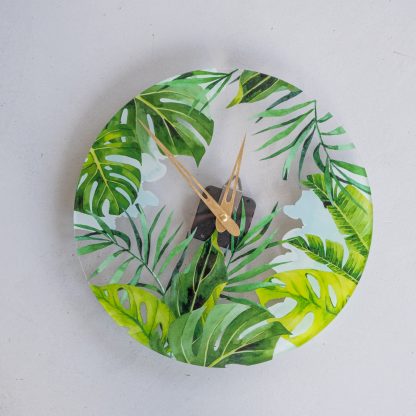 Tropical leaves wall clock - Image 5