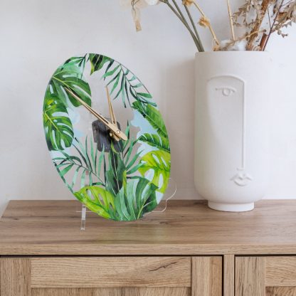 Tropical leaves wall clock - Image 4