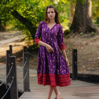 Calf-length cotton dress