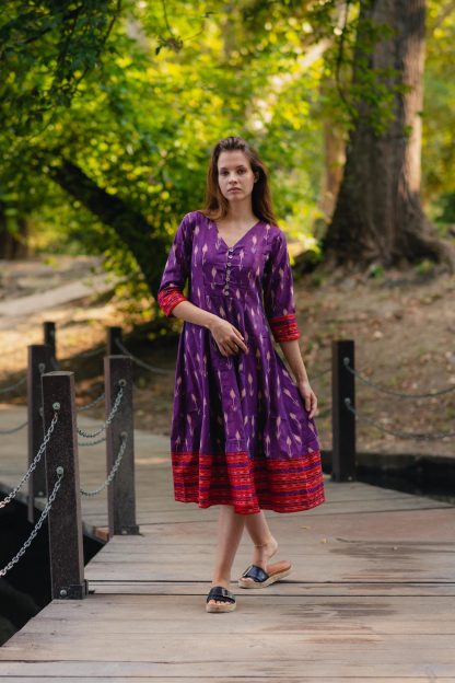 Calf-length cotton dress