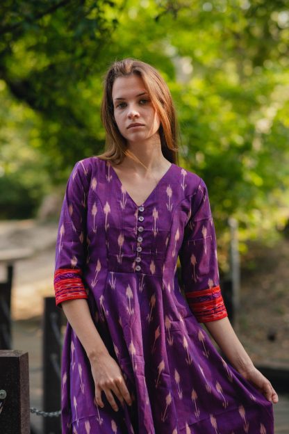 Calf-length cotton dress - Image 3