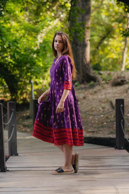 Calf-length cotton dress - Image 2