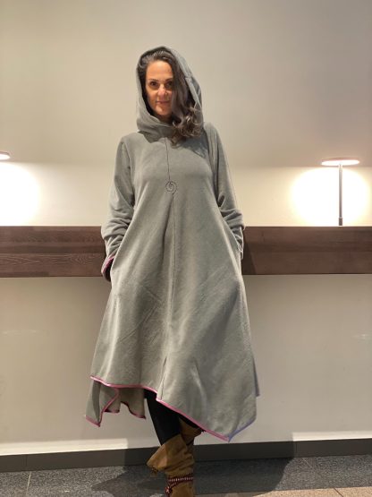 Grey Comfort Hooded Dress - Image 2