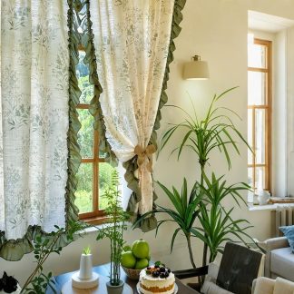 Matcha Green Lotus Curtains