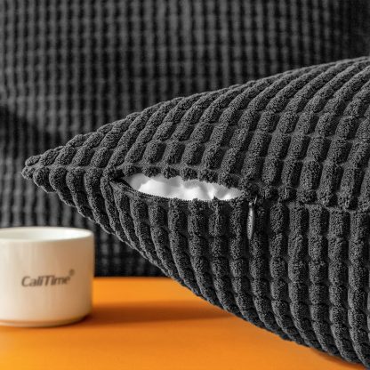 Dark Grey Waffle Pillowcase - Image 2