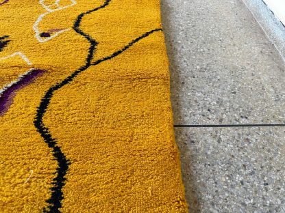 Vibrant yellow handmade carpet - Image 6