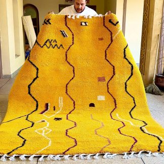 Vibrant yellow handmade carpet
