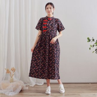Chinese retro floral dress