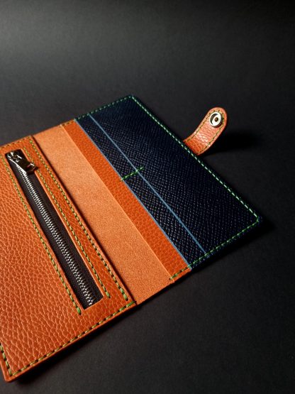 Orange Leather Bifold Wallet - Image 6