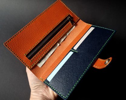 Orange Leather Bifold Wallet - Image 4