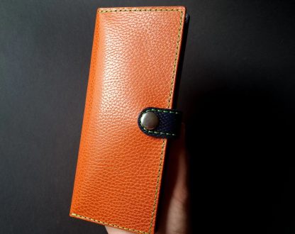 Orange Leather Bifold Wallet - Image 3
