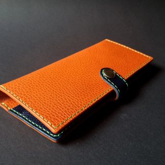 Orange Leather Bifold Wallet