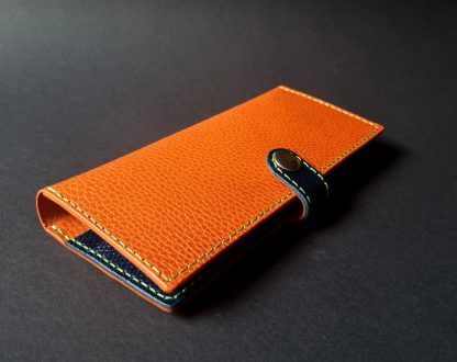 Orange Leather Bifold Wallet