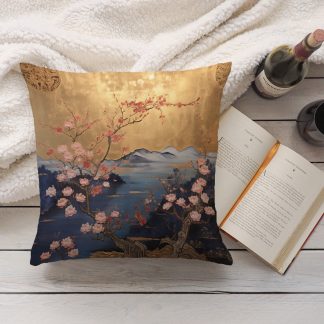 New Chinese style landscape flower and bird pillow