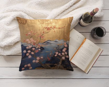 New Chinese style landscape flower and bird pillow