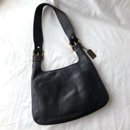 Classic black leather shoulder bag - Image 4