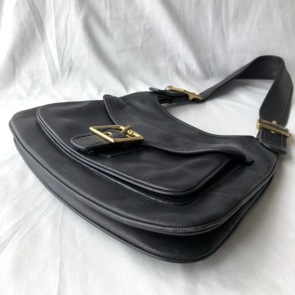 Classic black leather shoulder bag - Image 2