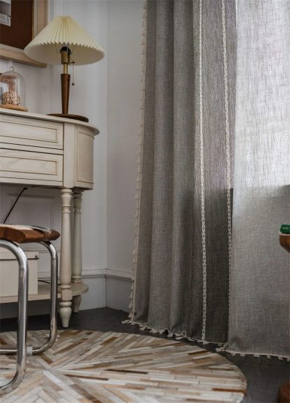 Simple striped tassel curtains - Image 4