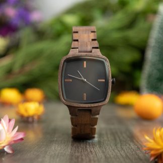 Vintage wooden square watch