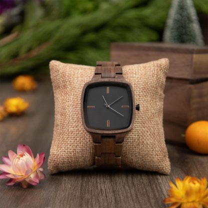 Vintage wooden square watch - Image 2