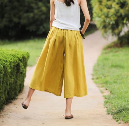 Yellow wide-leg pants - Image 3