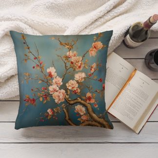 Chinese style flower and bird pillow