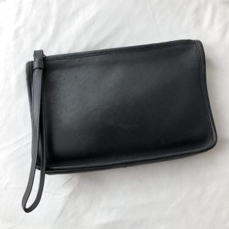 Minimalist Black Leather Clutch