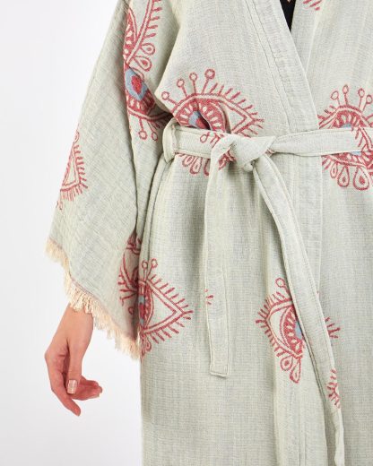 Bohemian Printed Tie-Drape Bathrobe - Image 2