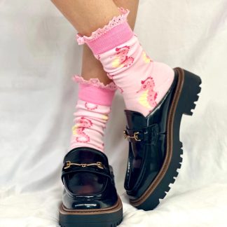 Childlike seahorse lace socks