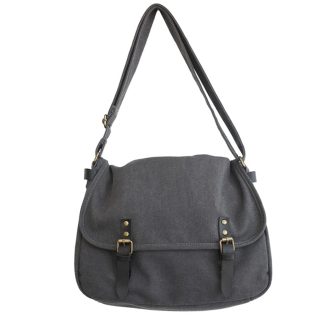 Dark Grey Canvas Work Shoulder Bag