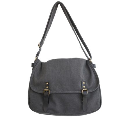 Dark Grey Canvas Work Shoulder Bag
