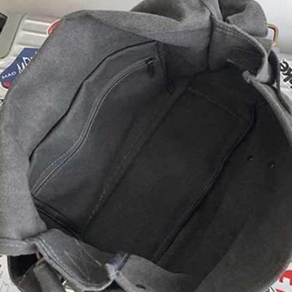 Dark Grey Canvas Work Shoulder Bag - Image 2