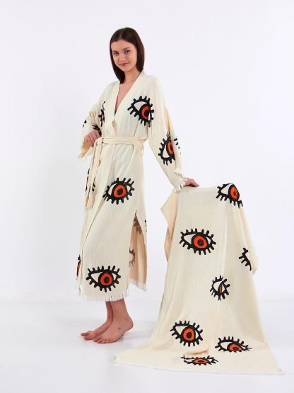 Bohemian embroidered bathrobe - Image 6