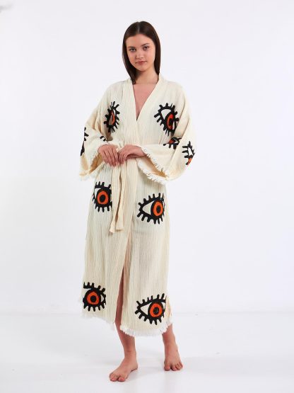 Bohemian embroidered bathrobe - Image 5