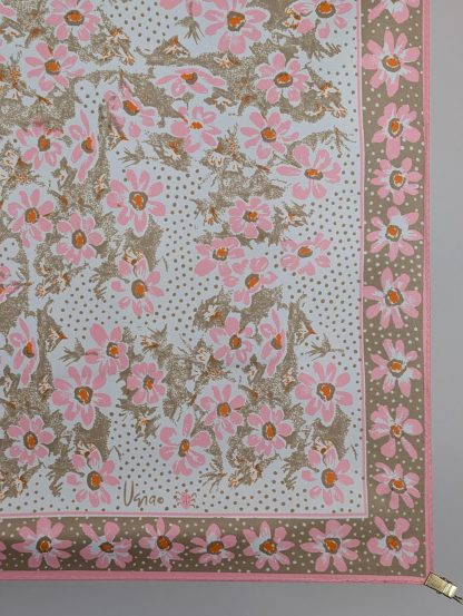 Pastoral style floral silk small square scarf - Image 3