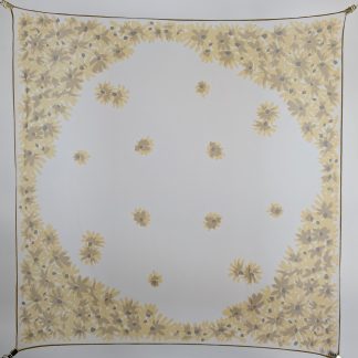 Daisy print silk scarf