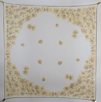 Daisy print silk scarf
