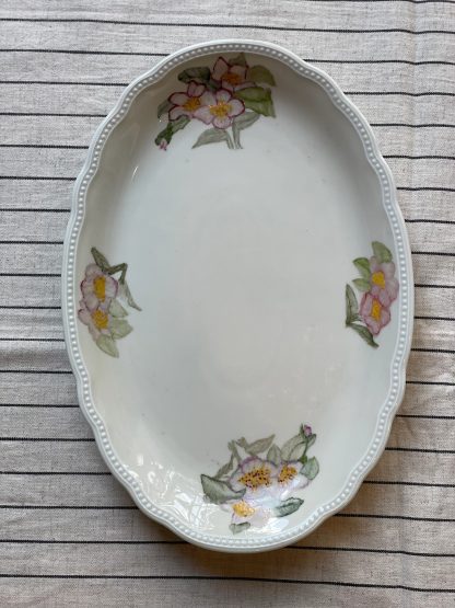 Floral ceramic oval plate - Image 5