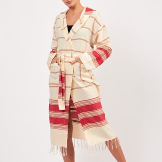 Lazy Striped Long Bathrobe