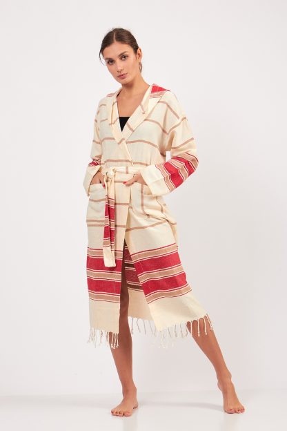 Lazy Striped Long Bathrobe