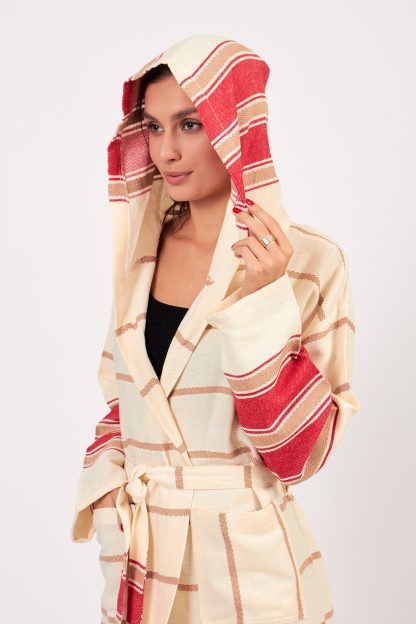 Lazy Striped Long Bathrobe - Image 2