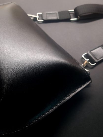 Black Leather Crossbody Bag - Image 3