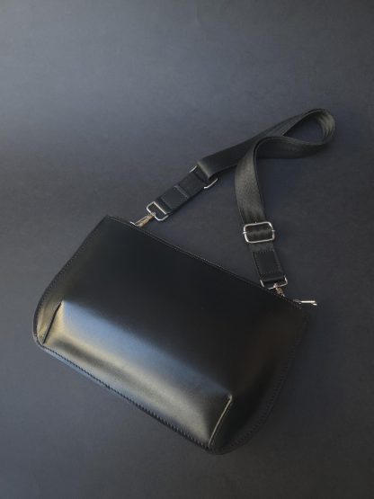 Black Leather Crossbody Bag - Image 2